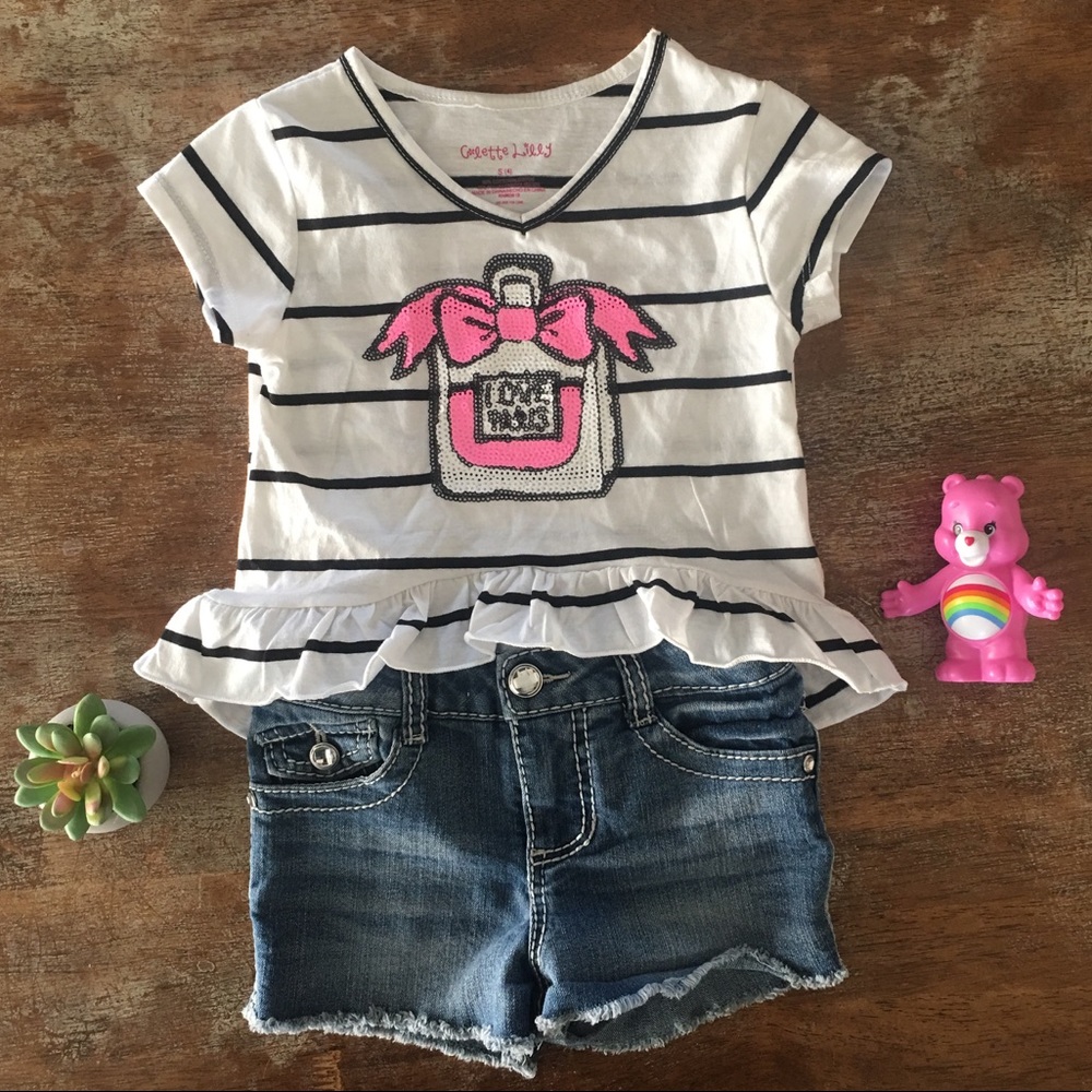 Colette Lilly Top & Xhilaration Jean Shorts